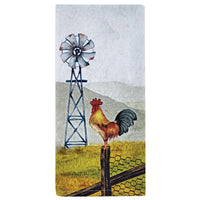 Rooster And Windmill Printed Dishtowel - The Fox Decor