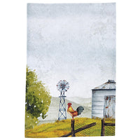 Rooster And Windmill Printed Dishtowel - The Fox Decor