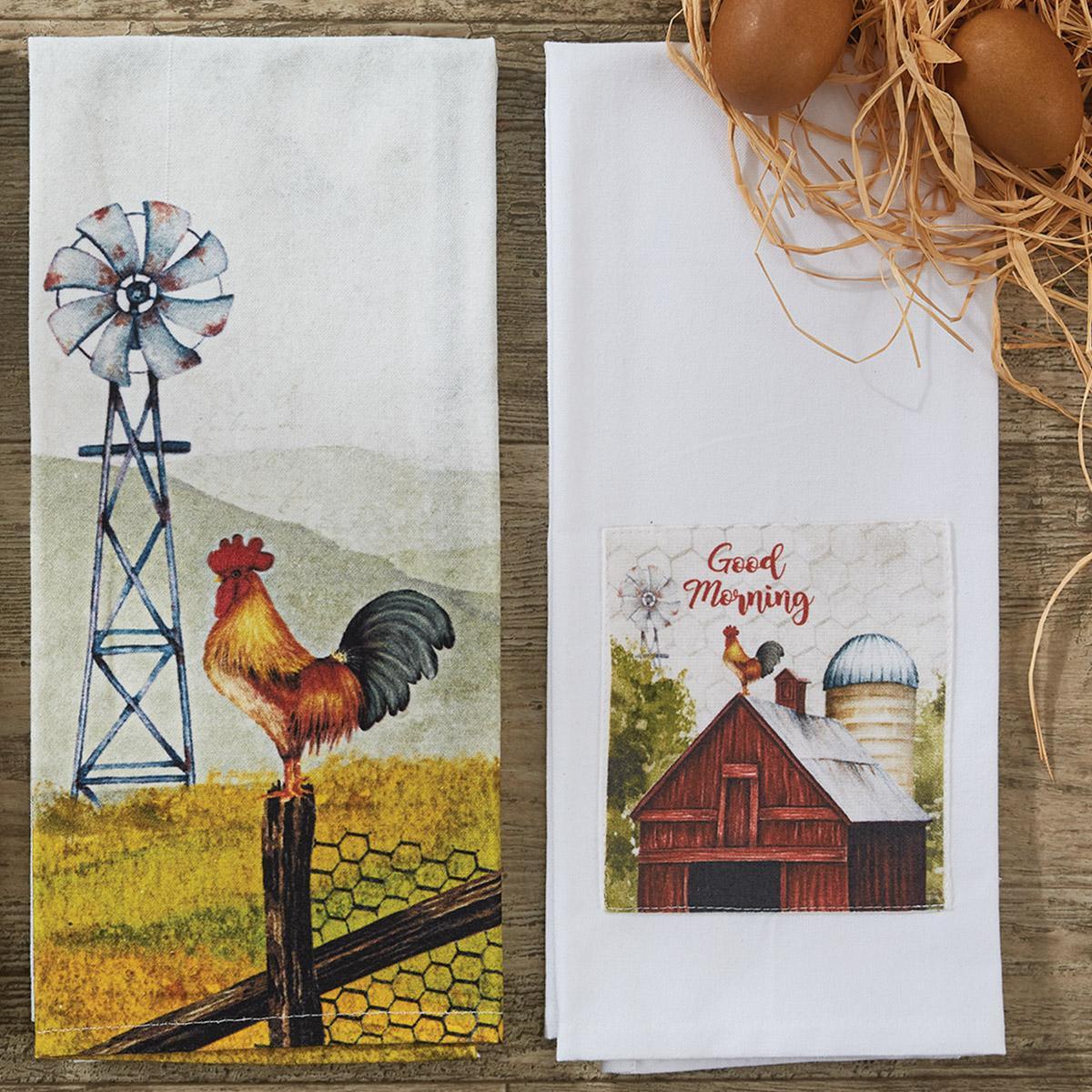 Good Morning Printed Dishtowel - Set of 2 Park Designs - The Fox Decor
