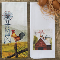Good Morning Printed Dishtowel - Set of 2 Park Designs - The Fox Decor