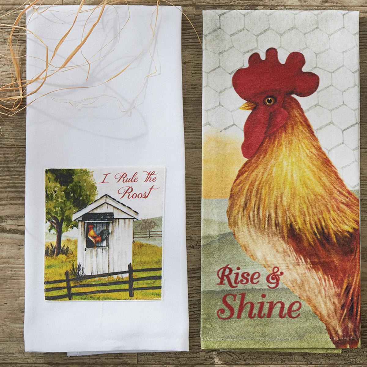 I Rule The Roost Printed Dishtowel - Set of 2 Park Designs - The Fox Decor