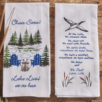 Chair Sittin' Embroideredroidered Dishtowels - Set of 2 Park Designs - The Fox Decor