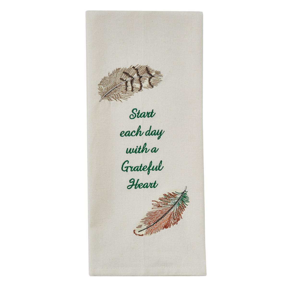 Start Each Day Embroidered Dishtowel - The Fox Decor