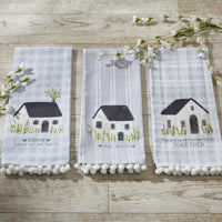 Stay Awhile Flour Sack Printed Dishtowel - The Fox Decor