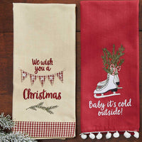 Wish You A Merry Dishtowel - Set of 2 Park Designs - The Fox Decor