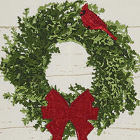 Williamsburg Cardinal Wreath Print Embroidered Dishtowel - The Fox Decor