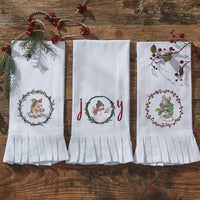 Farmhouse Squirrel Printed Embroidered Flour Sack Dishtowel - Set of 2 Park Designs - The Fox Decor