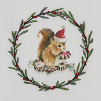 Farmhouse Squirrel Printed Embroidered Flour Sack Dishtowel - Set of 2 Park Designs - The Fox Decor