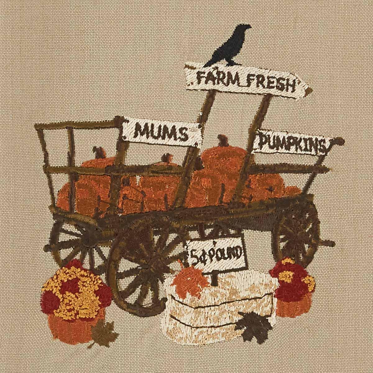 Pumpkin Wagon Emb Dishtowel - The Fox Decor