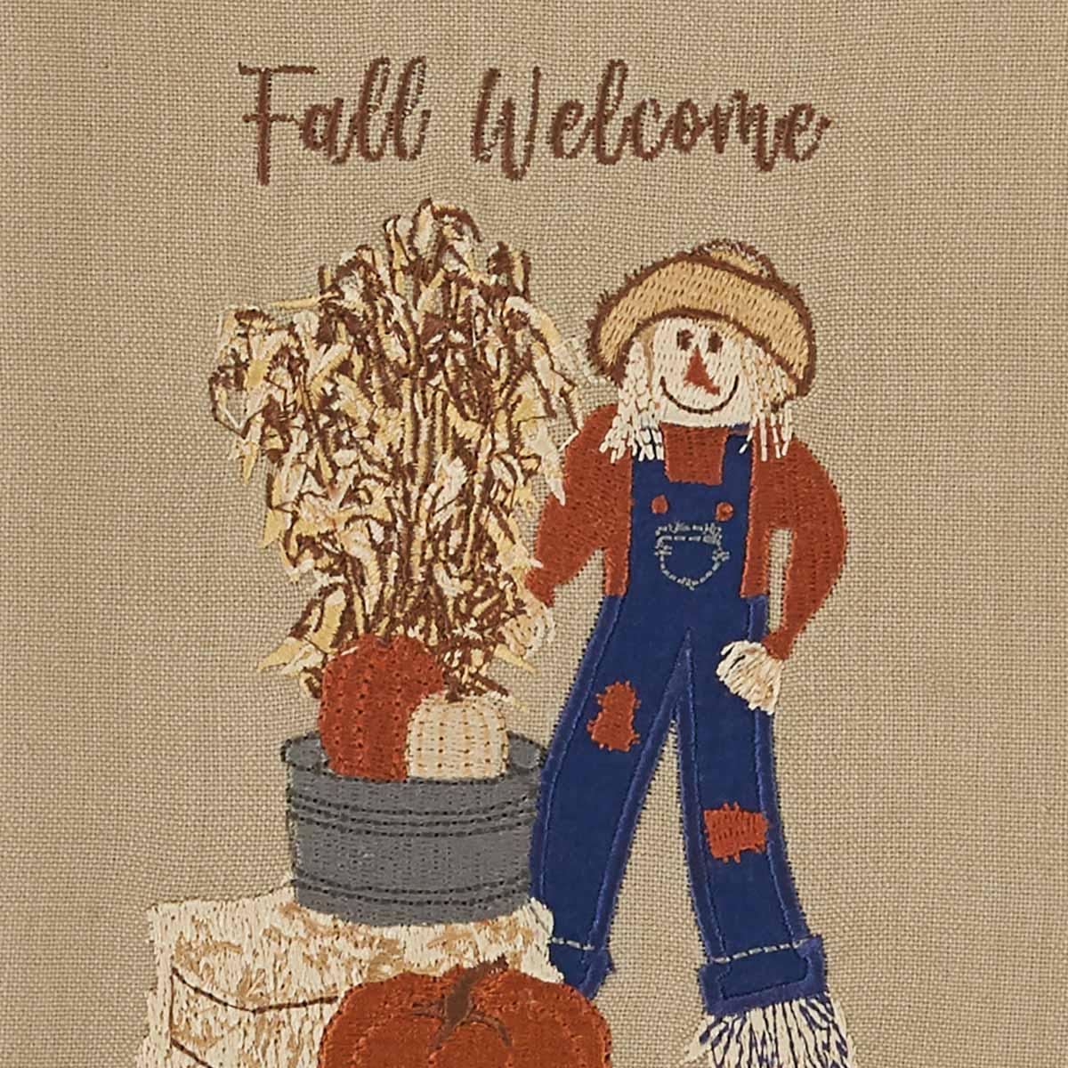 Scarecrowith Welcome Appl Emb Dishtowel - The Fox Decor