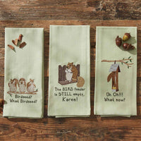 Thumbnail for Bird Feeder's Still Empty Embroidered Dishtowels - Set of 2 Park Designs