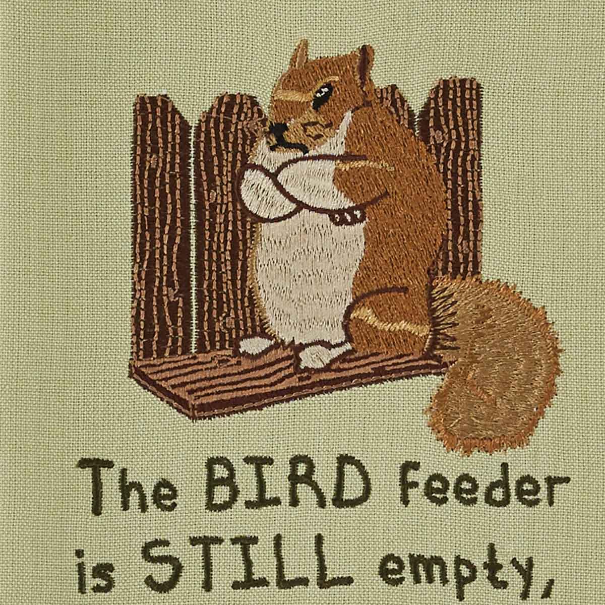 Bird Feeder's Still Empty Embroidered Dishtowels - Set of 2 Park Designs