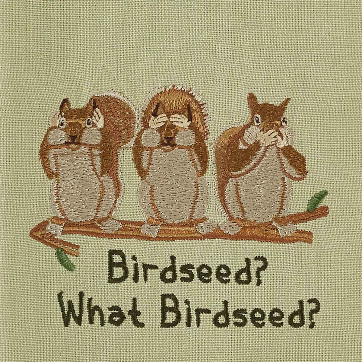 What Birdseed Embroidered Dishtowel - The Fox Decor