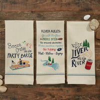 River Rules Embroidered Dishtowel - The Fox Decor