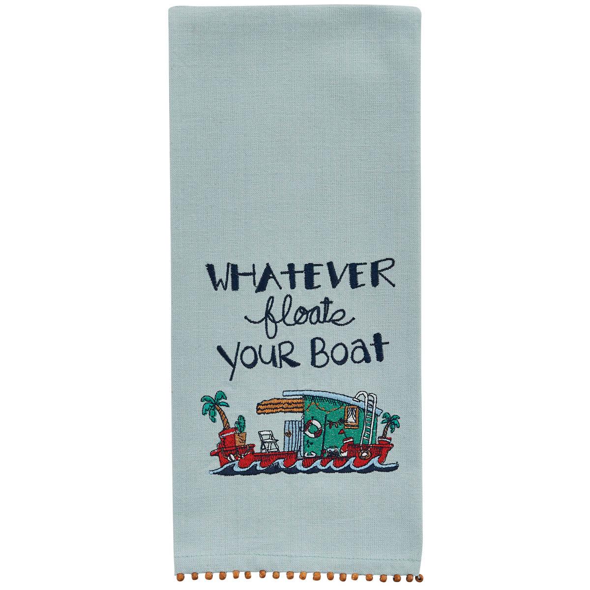 Whatever Floats Your Boat Embroidered Dishtowel - The Fox Decor