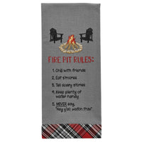 Fire Pit Rules Embroidered Dishtowel - Set of 2 Park Designs - The Fox Decor