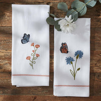 Blue Flower Decorative Dishtowels - Set of 2 Park Designs - The Fox Decor