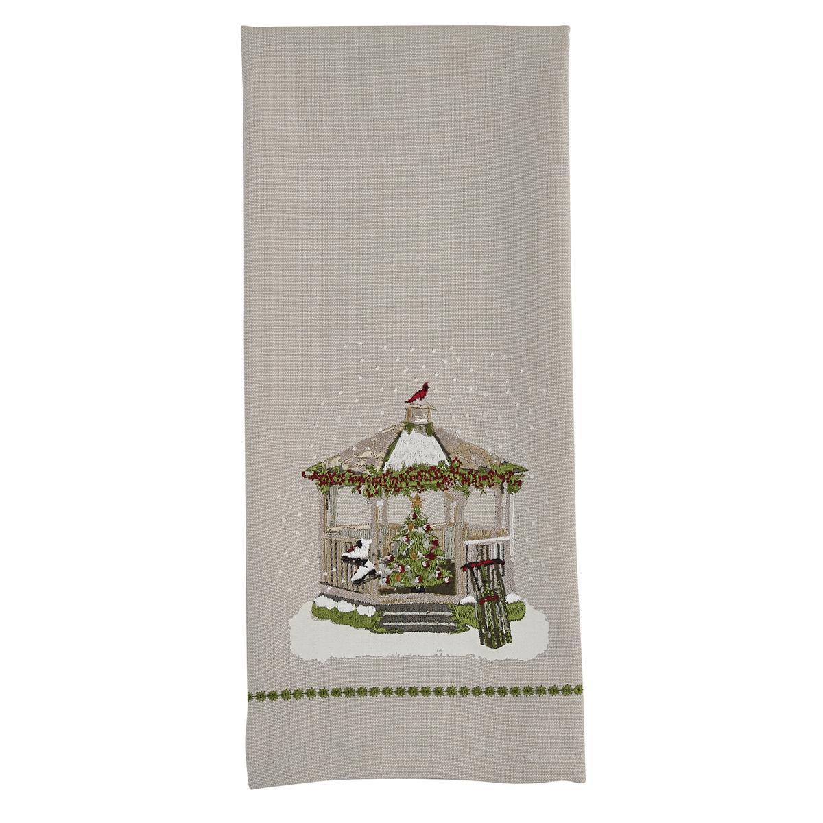 Gazebo Printed&Embroidered Dishtowel - Set of 6 Park Designs - The Fox Decor