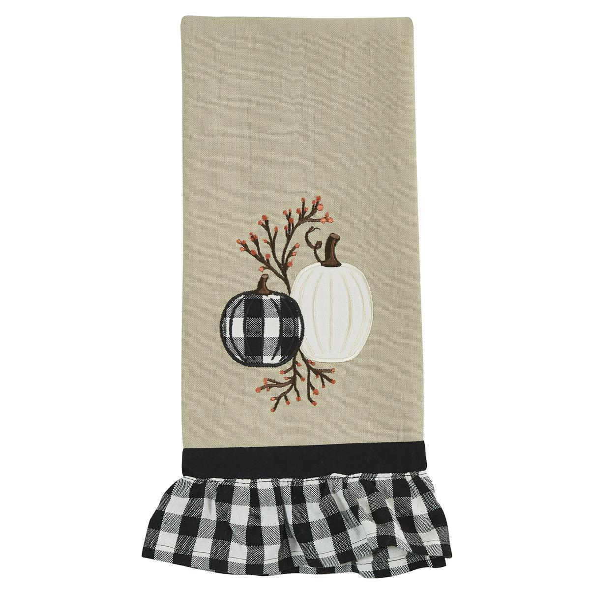 Check And Cream Pumpkin Dishtowels - Set of 2 Park Designs - The Fox Decor