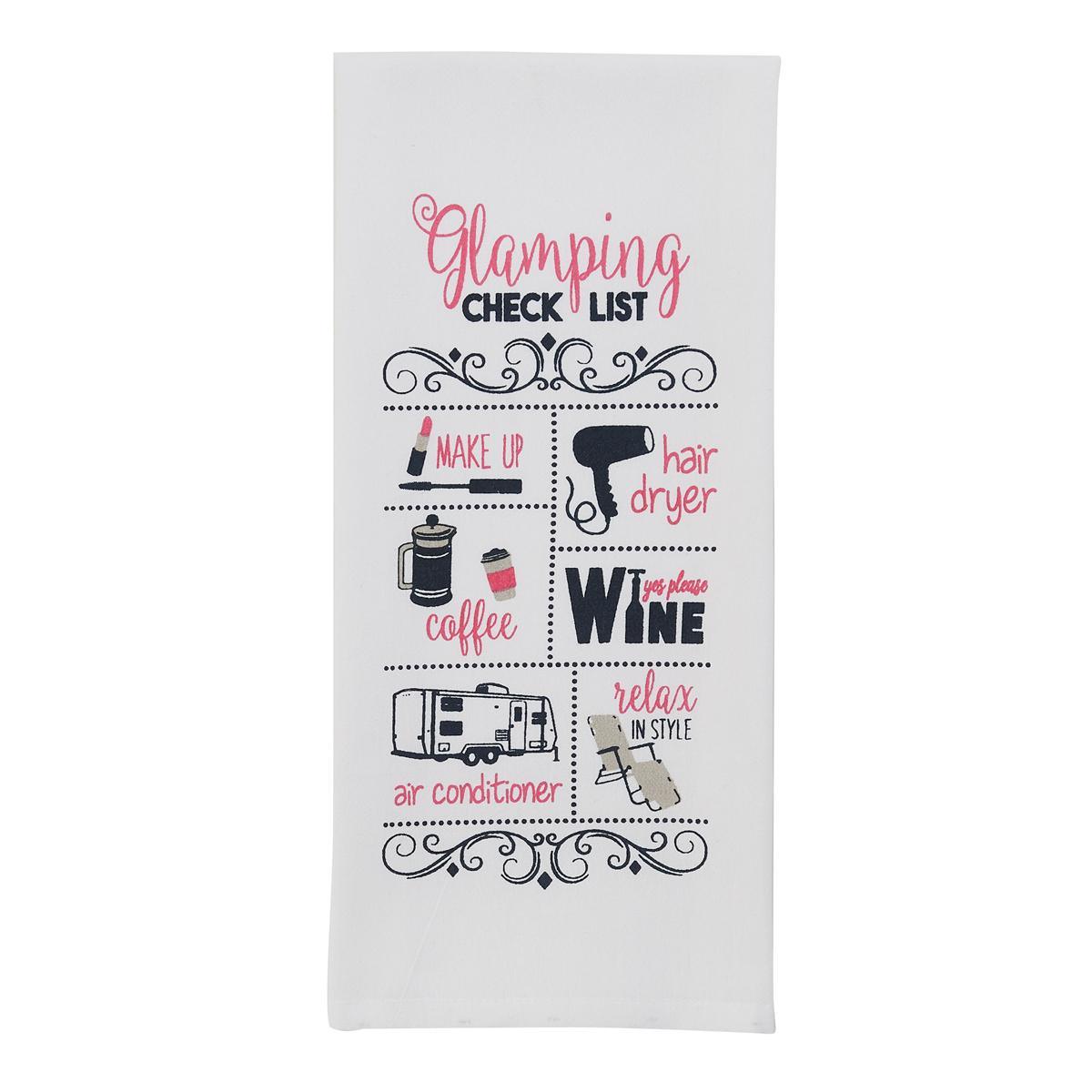 Glamping Check List Printed Dishtowel - Set of 6 Park Designs - The Fox Decor