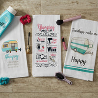 Glamping Check List Printed Dishtowel - Set of 6 Park Designs - The Fox Decor