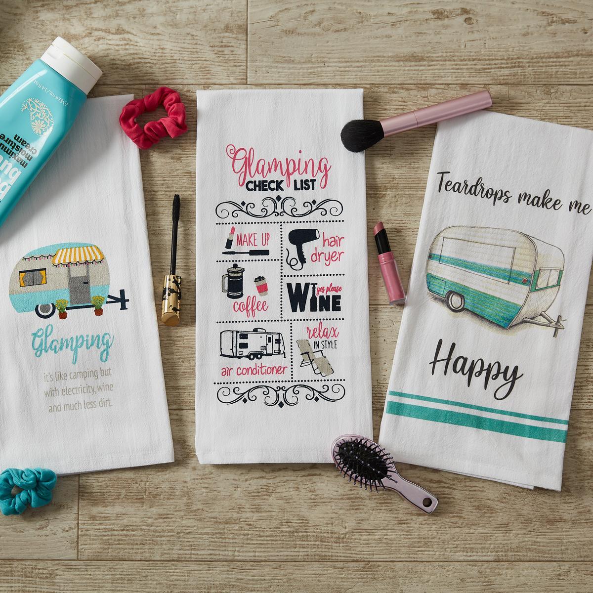 Glamping Like Camping Printed Dishtowel - Set of 3 Park Designs - The Fox Decor