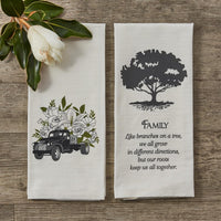 Family Tree Printed Dishtowel - Set of 3 Park Designs - The Fox Decor