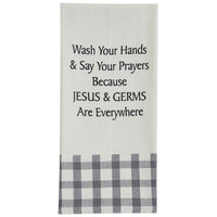 Jesus And Germs Embroidered Dishtowel - Set of 2 Park Designs - The Fox Decor