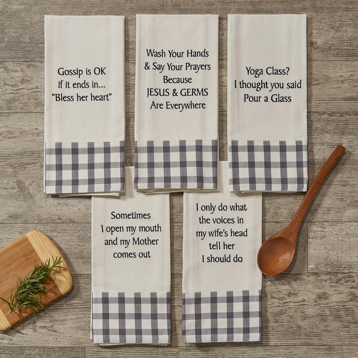 Mother Comes Out Embroidered Dishtowel - The Fox Decor