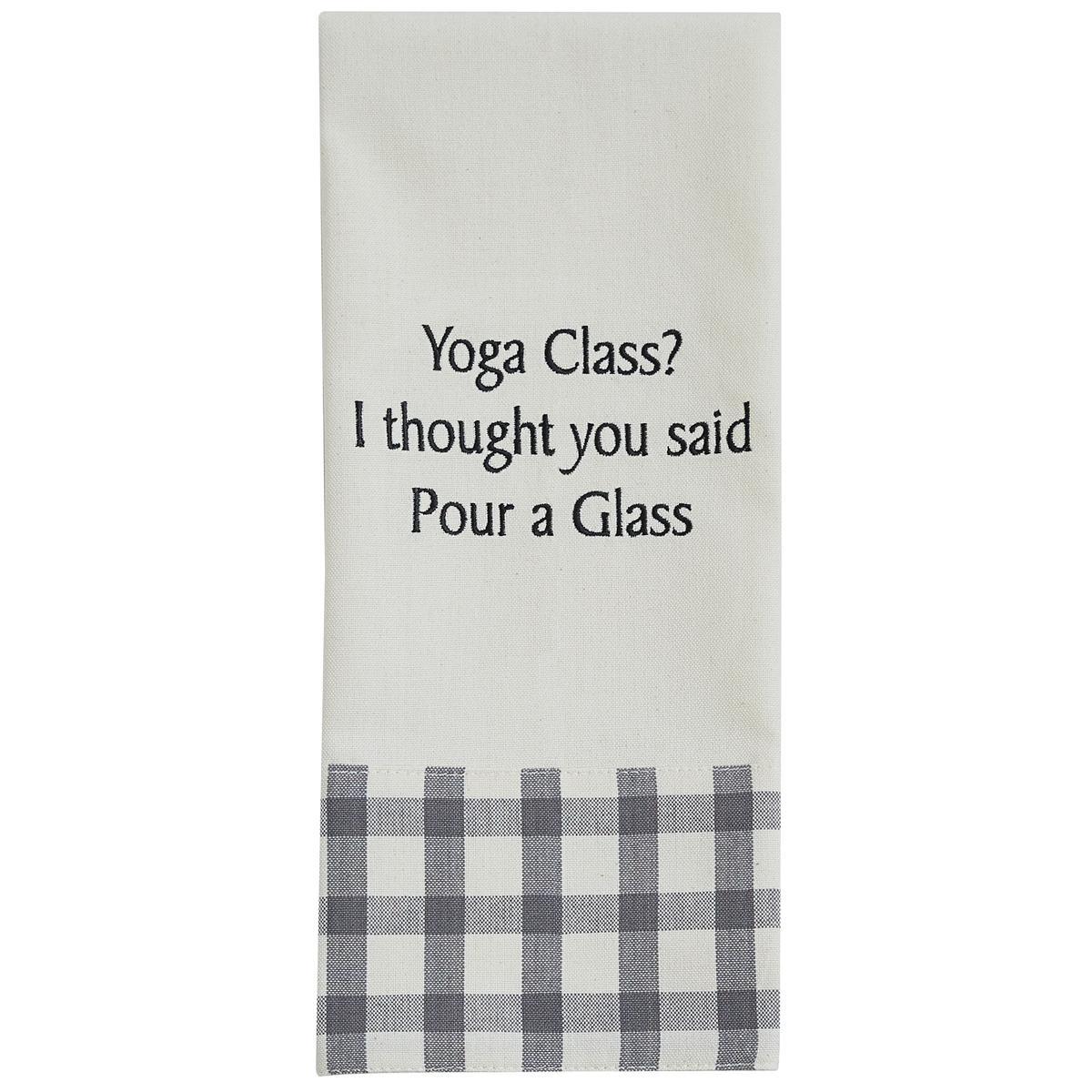 Yoga Class Embroidered Dishtowel - Set of 2 Park Designs - The Fox Decor