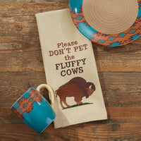 Fluffy Cows Embroidered Dishtowel - Set of 2 Park Designs - The Fox Decor