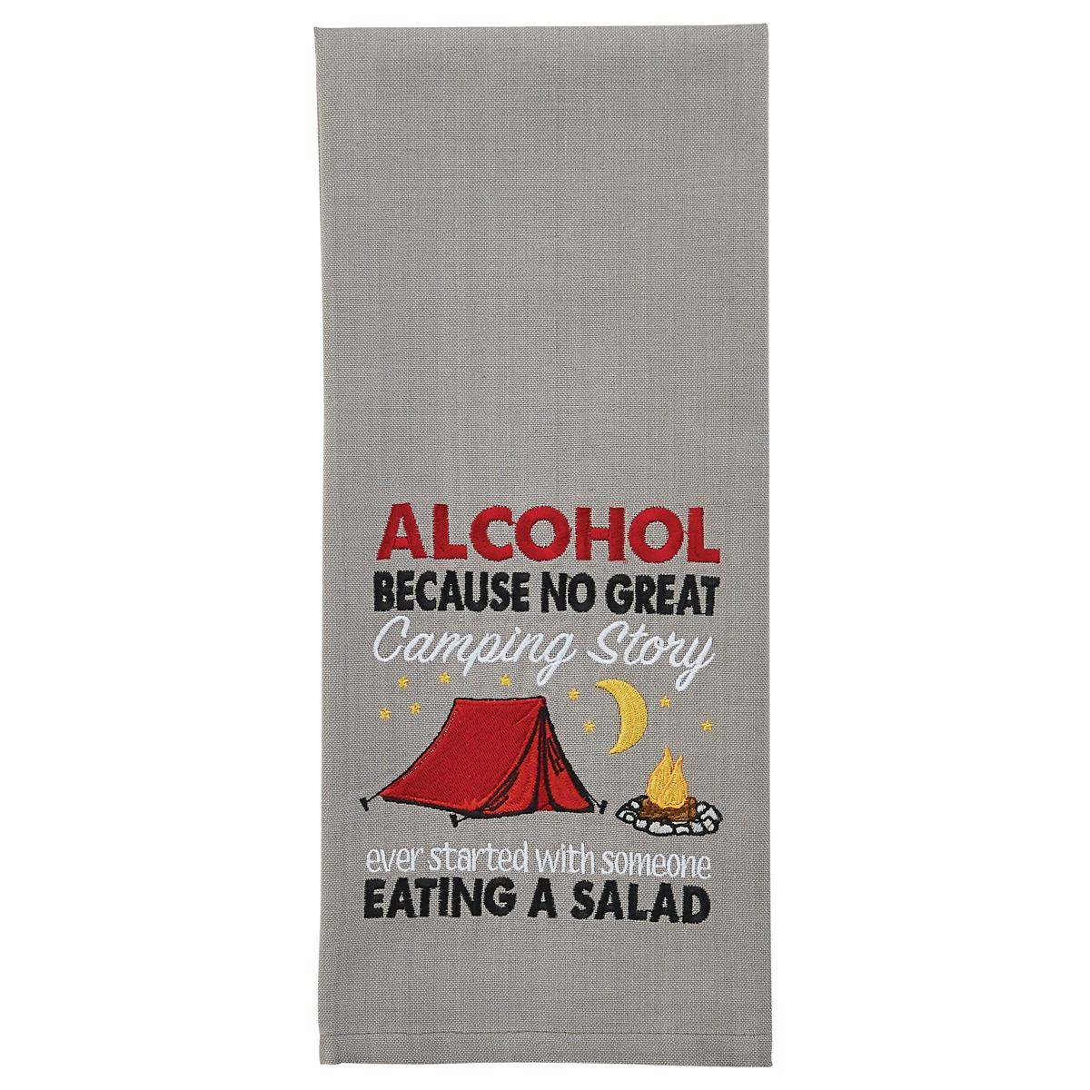 No Great Camping Story Embroidered Dishtowel - The Fox Decor