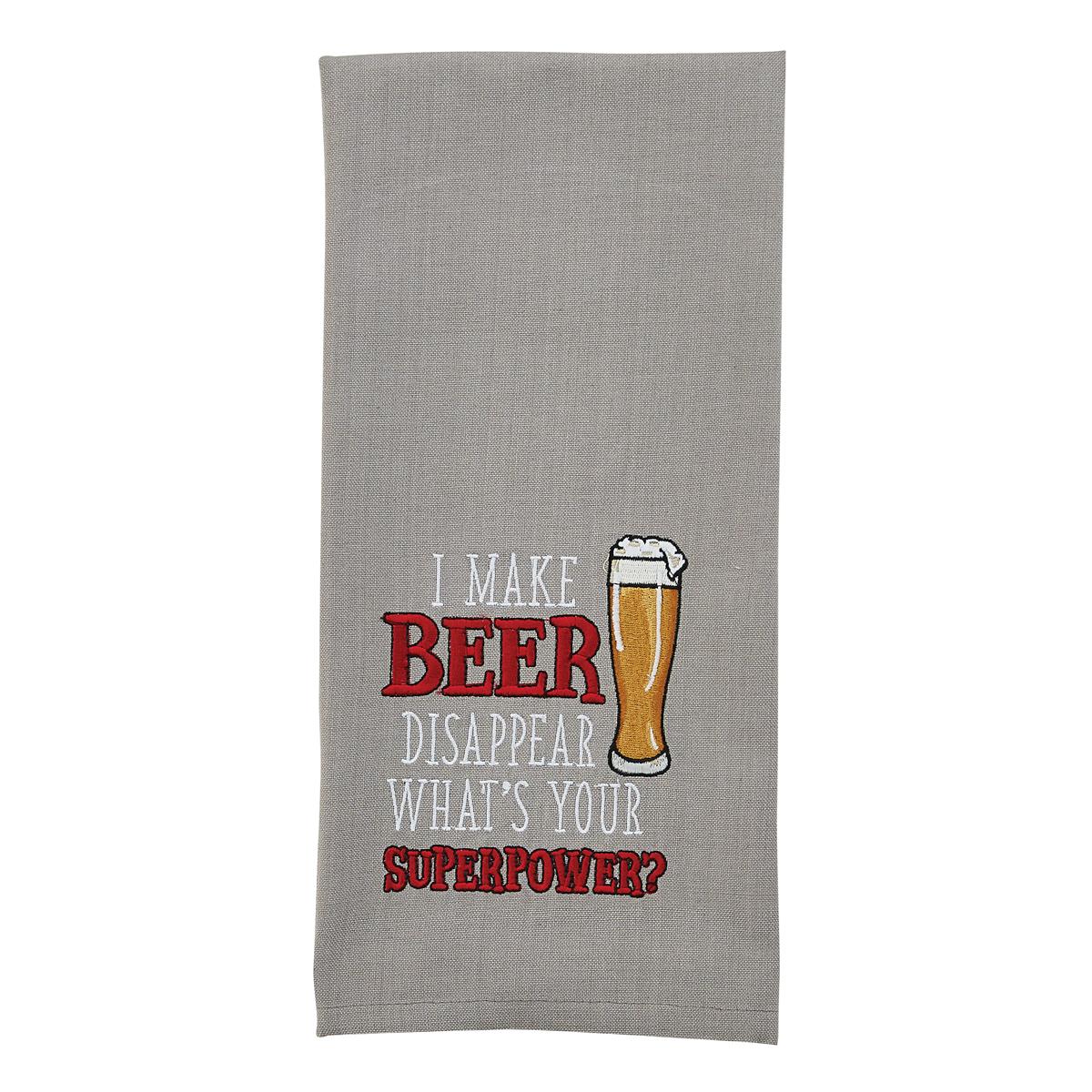 Super Power Embroidered Dishtowel - The Fox Decor