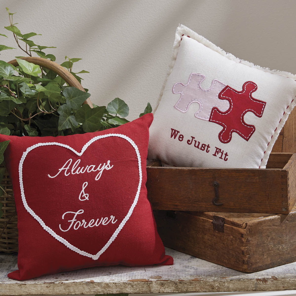 We Just Fit Applique 10" Pillow - Set of 2 Park Designs