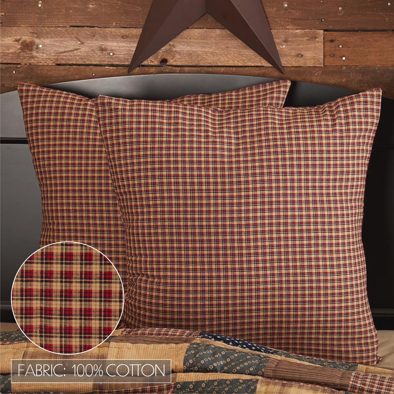 Patriotic Patch Euro Sham Fabric 26x26 VHC Brands