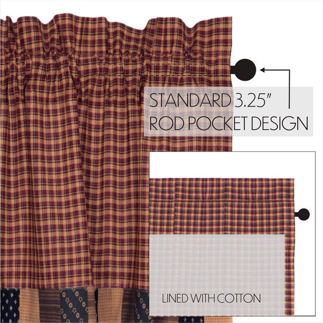 Patriotic Patch Valance Curtain Block Border 16x72 - The Fox Decor