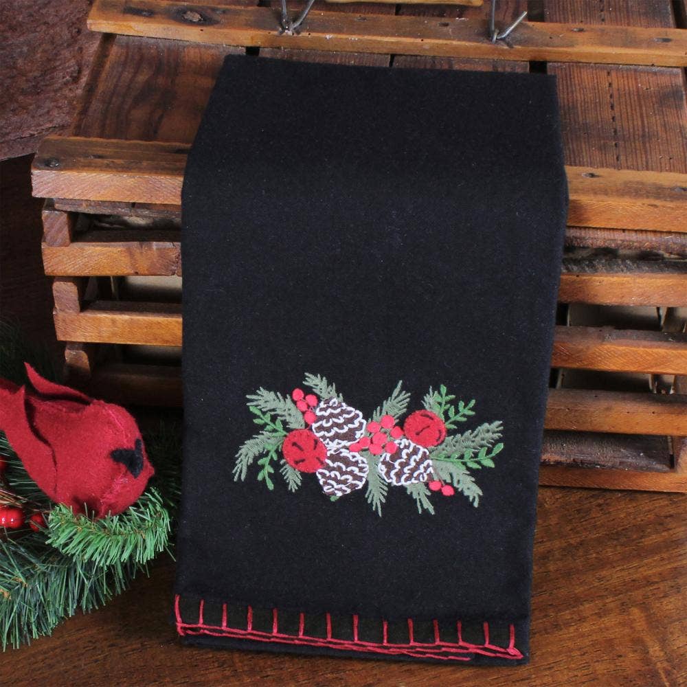 Pinecones and Bells Towel  Set of 2 ET724611