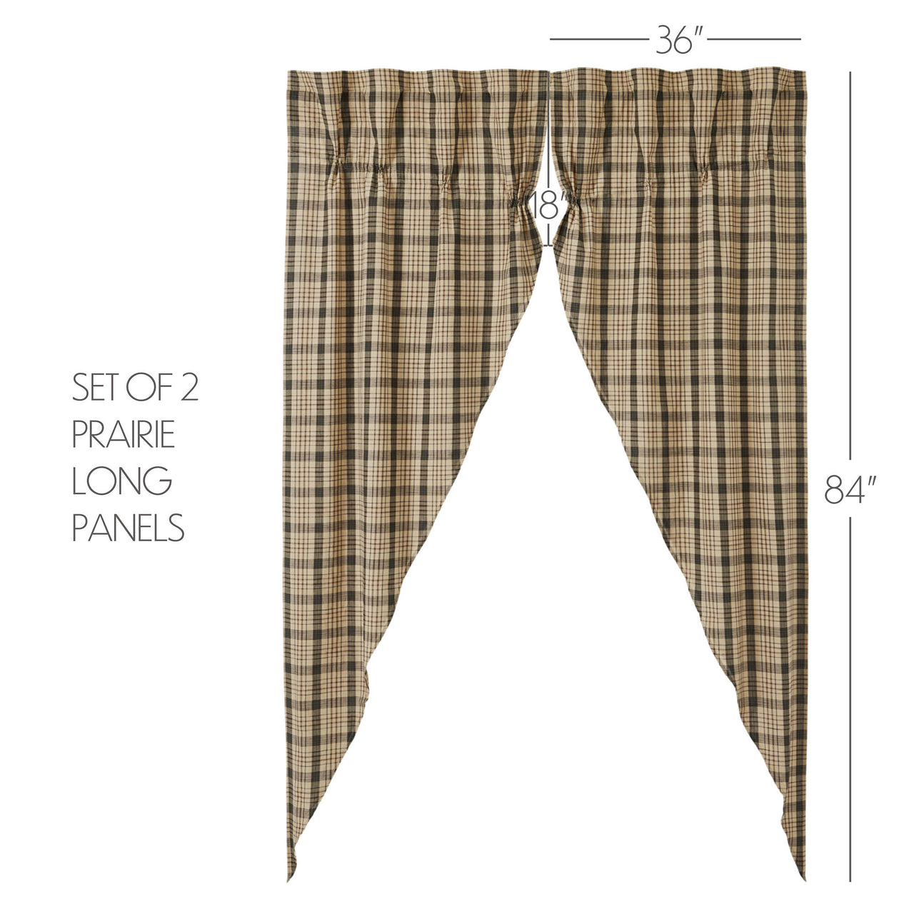 Cider Mill Plaid Prairie Long Panel Set of 2 84x36x18 - The Fox Decor