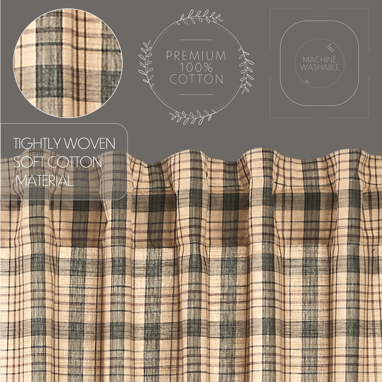 Cider Mill Plaid Prairie Long Panel Set of 2 84x36x18 - The Fox Decor