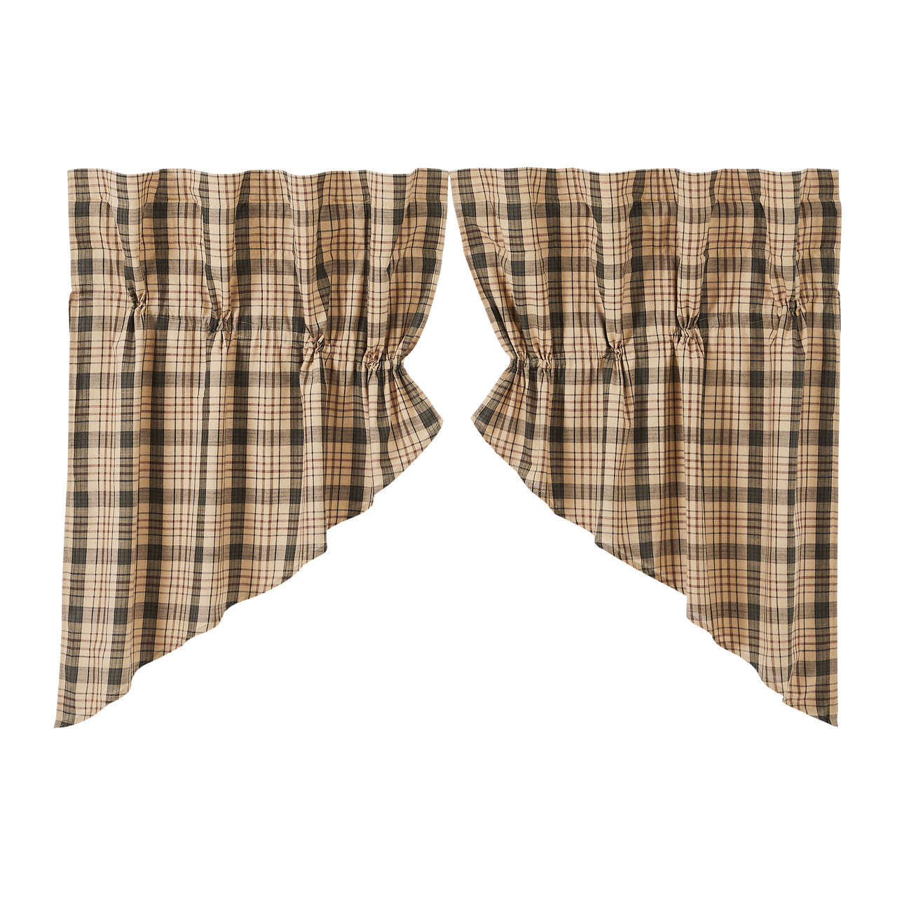 Cider Mill Plaid Prairie Swag Set of 2 36x36x18 - The Fox Decor