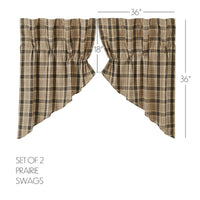 Thumbnail for Cider Mill Plaid Prairie Swag Set of 2 36x36x18 - The Fox Decor