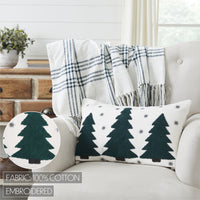 Thumbnail for Pine Grove Plaid Embroidered Trees Pillow 14x22