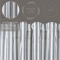 Sawyer Mill Black Ticking Stripe Short Curtain Panel Set of 2 63x36 VHC Brands