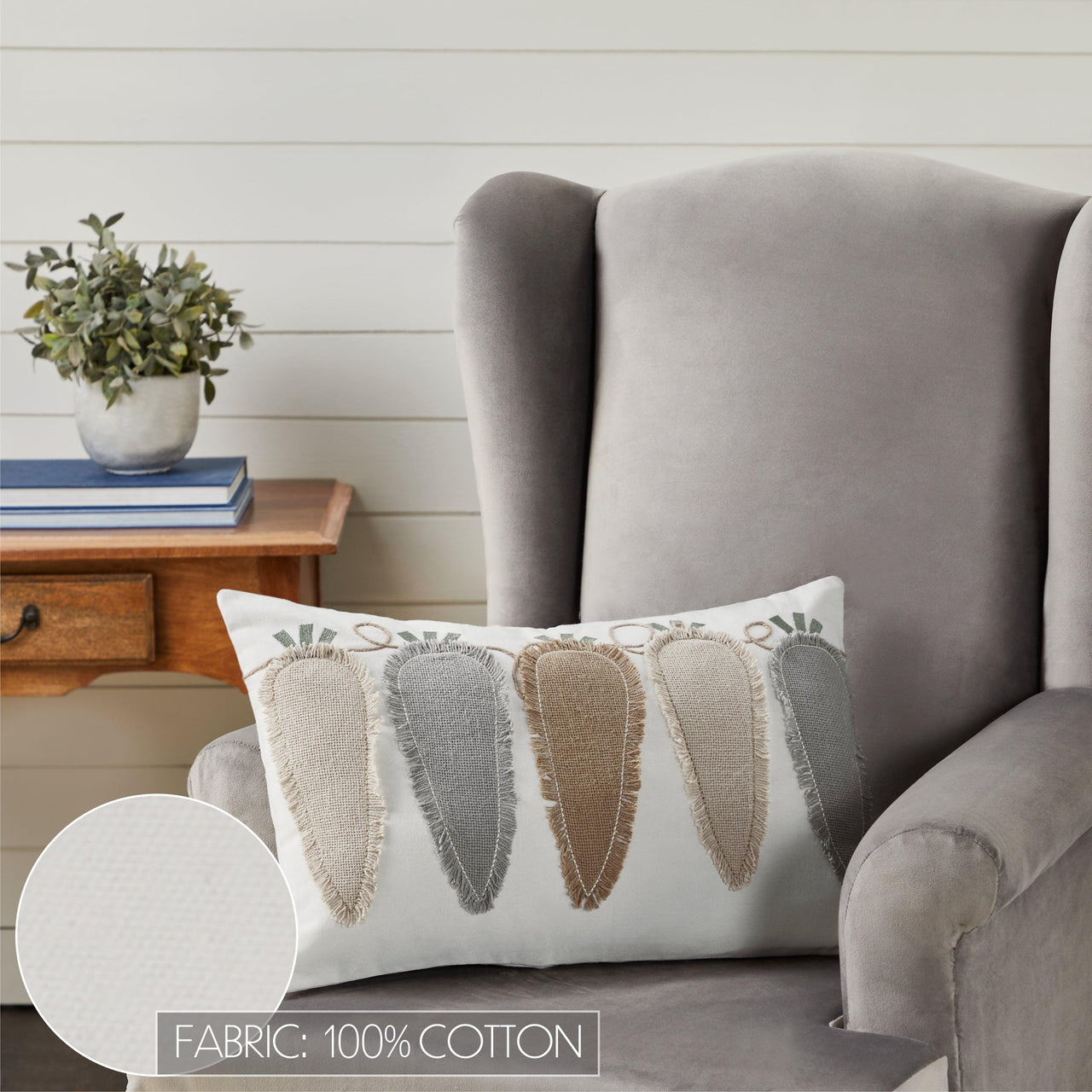 Burlap Applique Carrot Pillow 14x22 - The Fox Decor