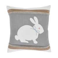 Burlap Applique Bunny Pillow 18x18 - The Fox Decor