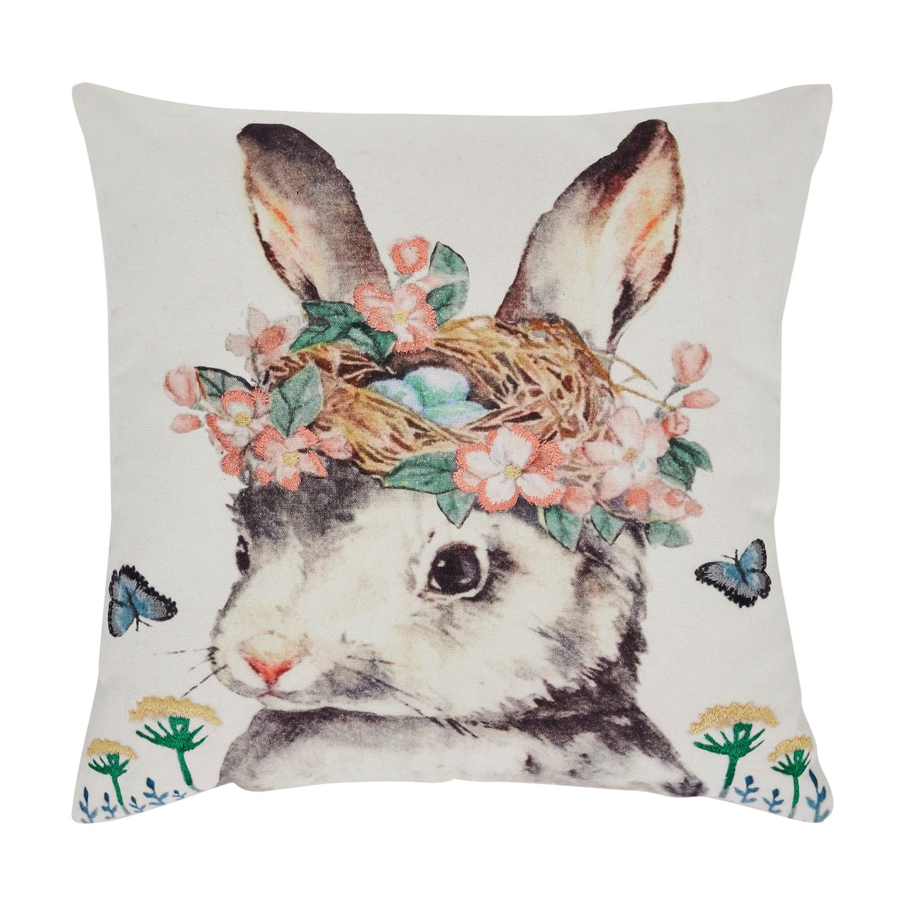 Garden Bunny Pillow 18x18 - The Fox Decor