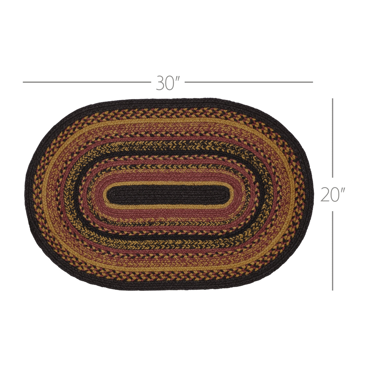 Heritage Farms Jute Braided Rug Oval 20"x30" VHC Brands - The Fox Decor