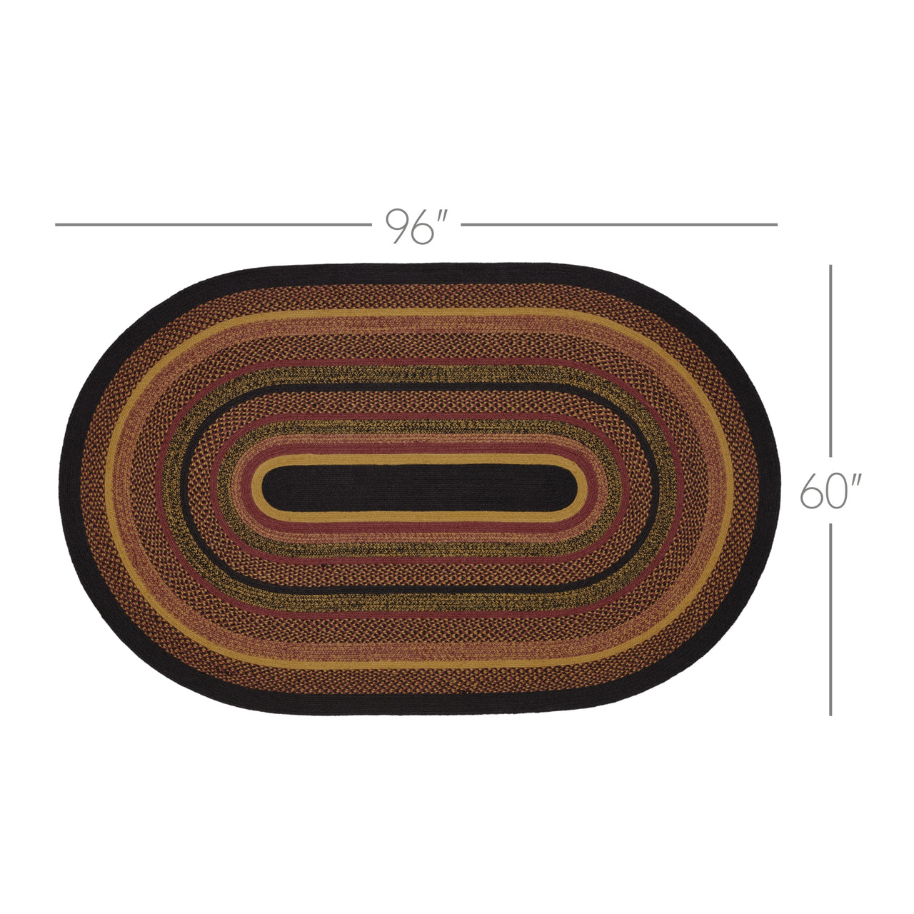 Heritage Farms Jute Braided Rug Oval with Rug Pad 5'x8' VHC Brands