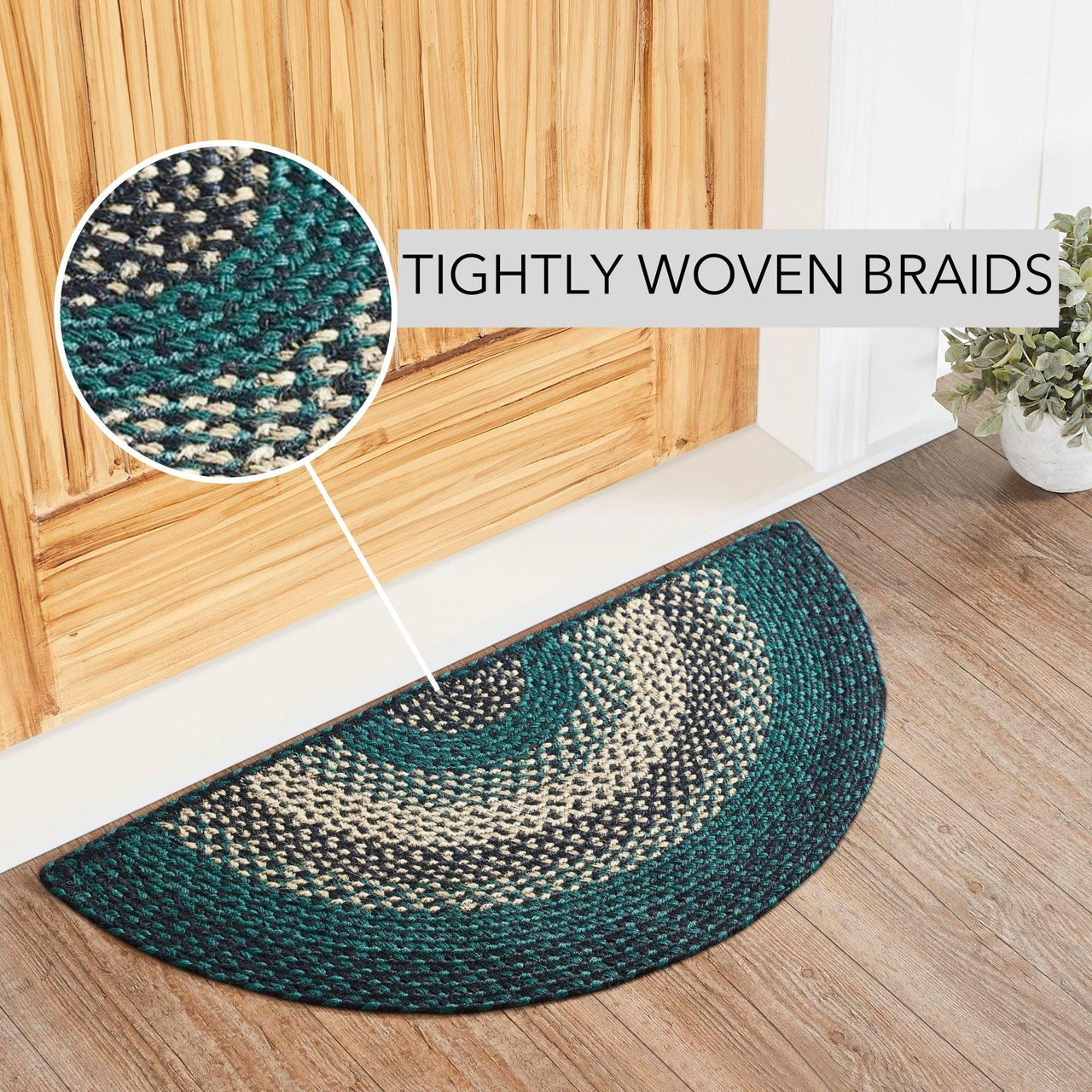 Pine Grove Jute Rug Half Circle 16.5x33 - The Fox Decor