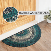 Pine Grove Jute Rug Half Circle 16.5x33 - The Fox Decor